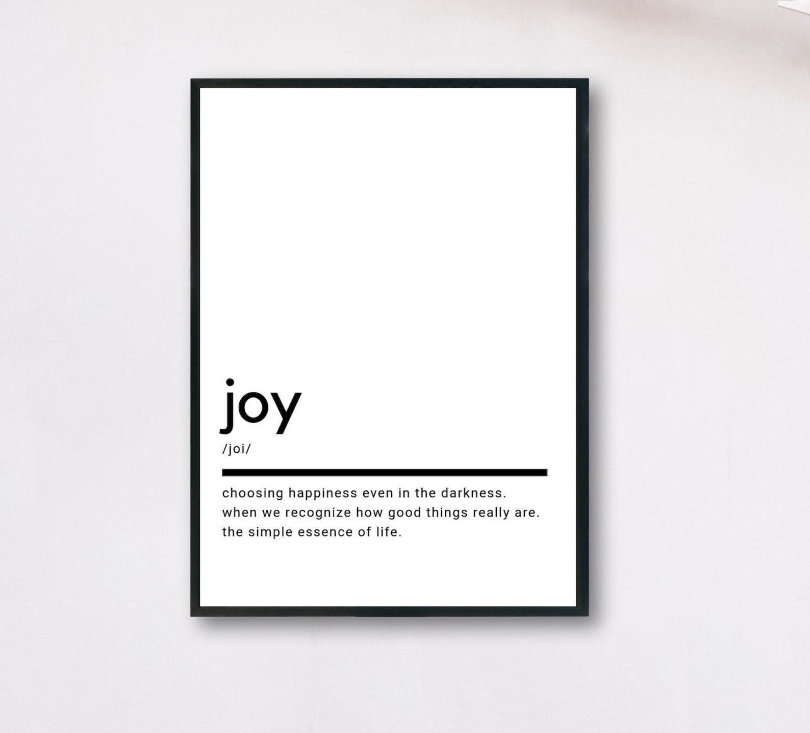 Joy Definition Printable Wall Art Joy Poster Joy Quote Joy Etsy