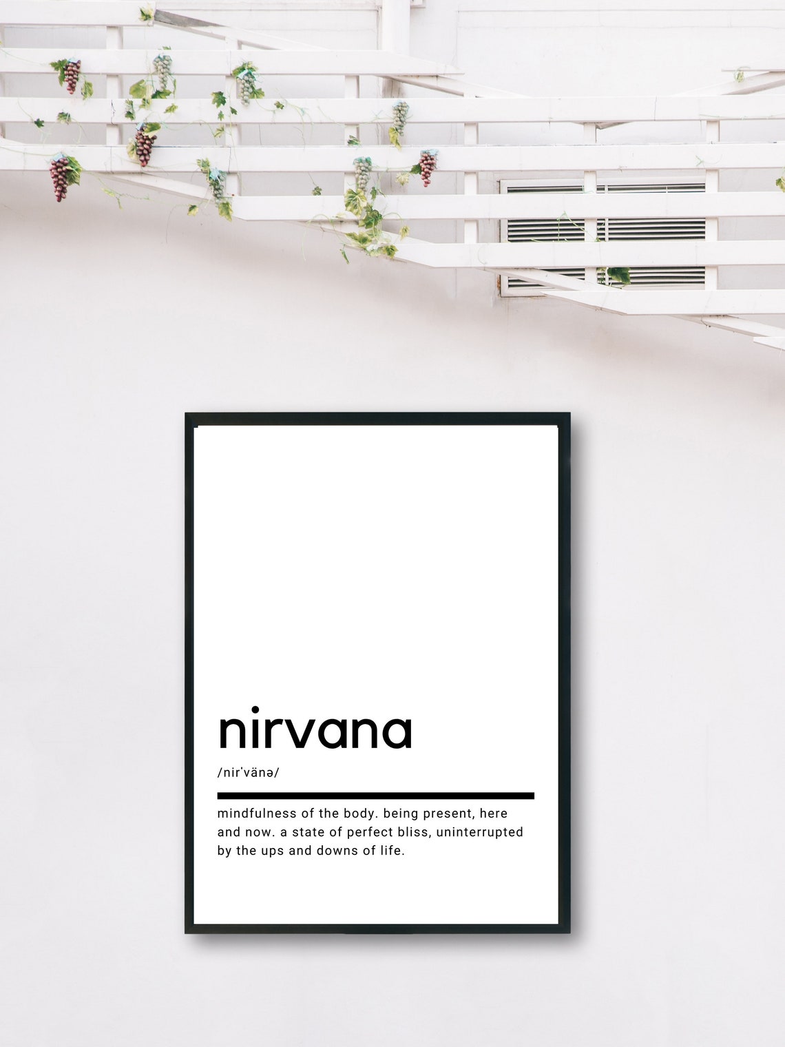 Nirvana Definition Printable Wall Art Nirvana Poster Etsy