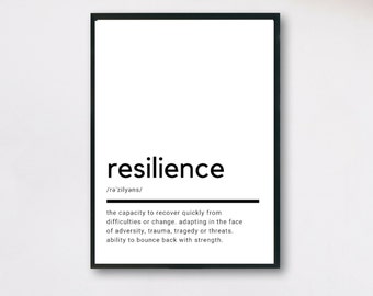Resilience Definition, Printable Wall Art, Resilience Print, Resilience Printable, Resilience Lover Gift, Resilience Wall Art, Wall Decor