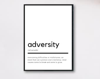 Adversity Definition, Printable Wall Art, Adversity Print, Adversity Poster, Adversity Quote, Adversity Printable, Wall Art, Wall Decor