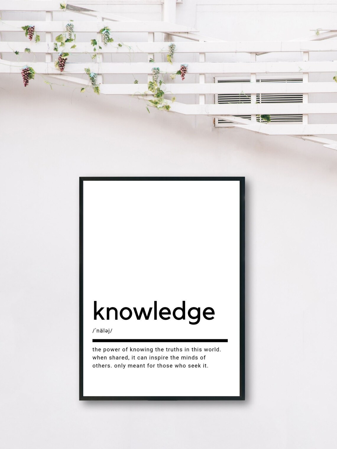 Knowledge Definition Printable Wall Art Knowledge Poster Etsy