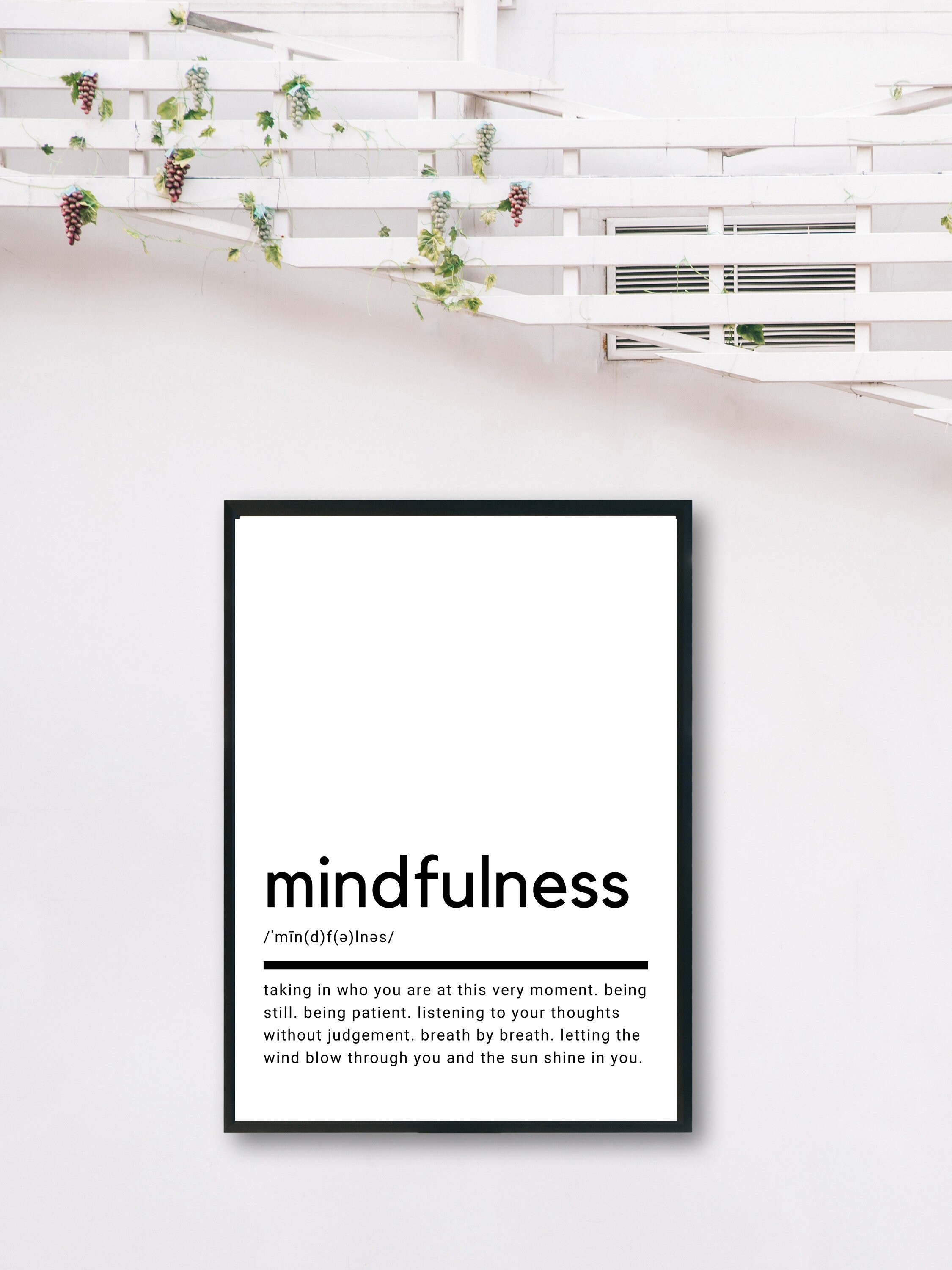 Mindfulness Definition Printable Wall Art Mindfulness | Etsy