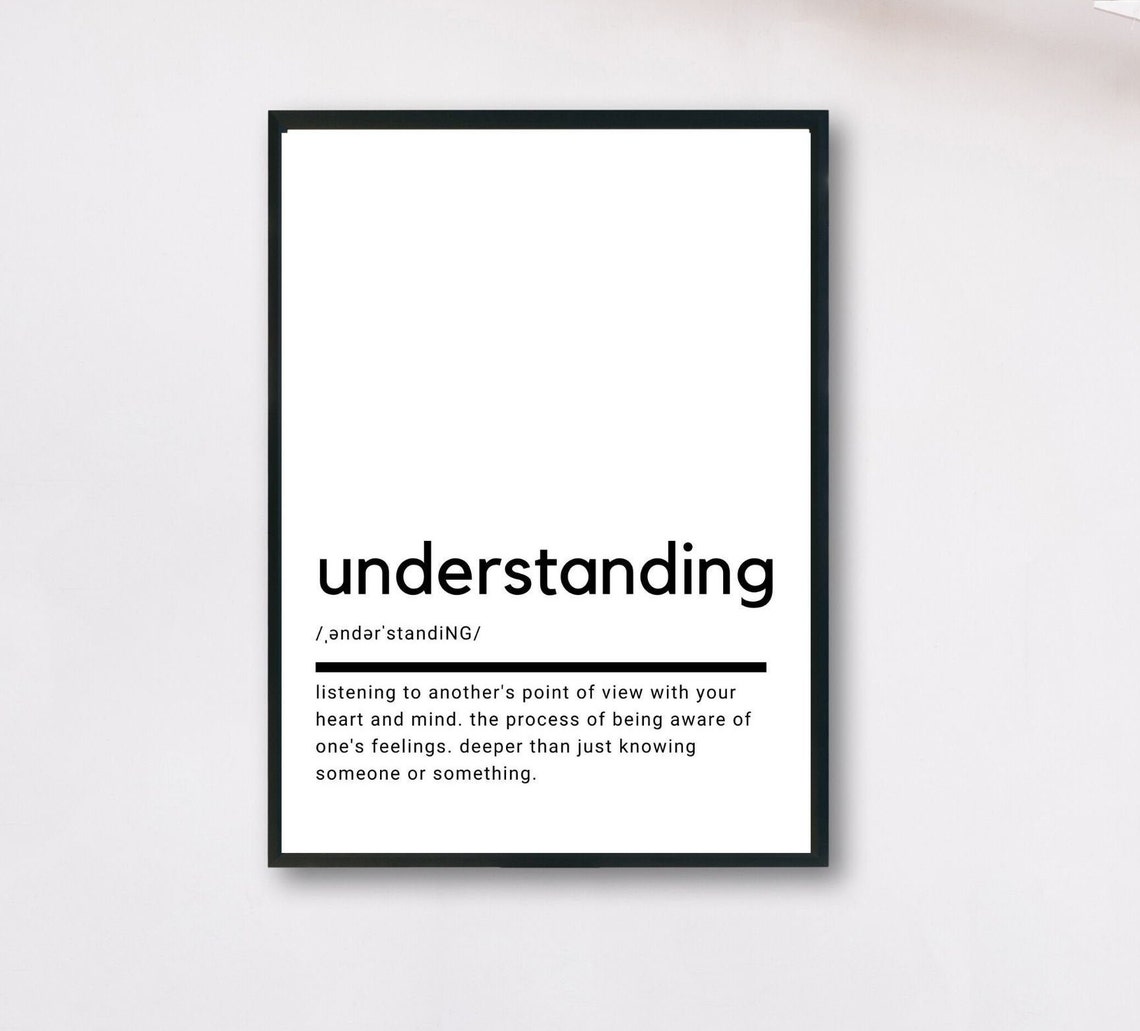 Understanding Definition Printable Wall Art Understanding Etsy