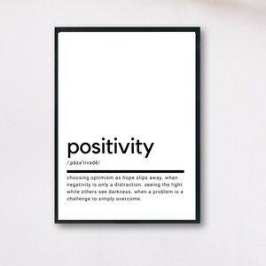 Positivity Definition, Printable Wall Art, Positivity Poster, Positivity Quote, Positivity Printable, Gift, Positivity Wall Art, Wall Decor
