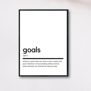 Goals Definition, Printable Wall Art, Goals Poster, Goals Quote, Goals Printable, Goals Gift, Goals Wall Art, Wall Decor