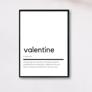 Definizione di San Valentino, Arte murale stampabile, Poster di San Valentino, Citazione di San Valentino, Stampa di San Valentino, Regalo di San Valentino, Arte murale, Decorazione murale
