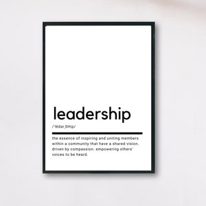 Leadership Definition, Printable Wall Art, Leadership Poster, Leadership Quote, Office Printable, Leadership Gift, Wall Art, Wall Decor