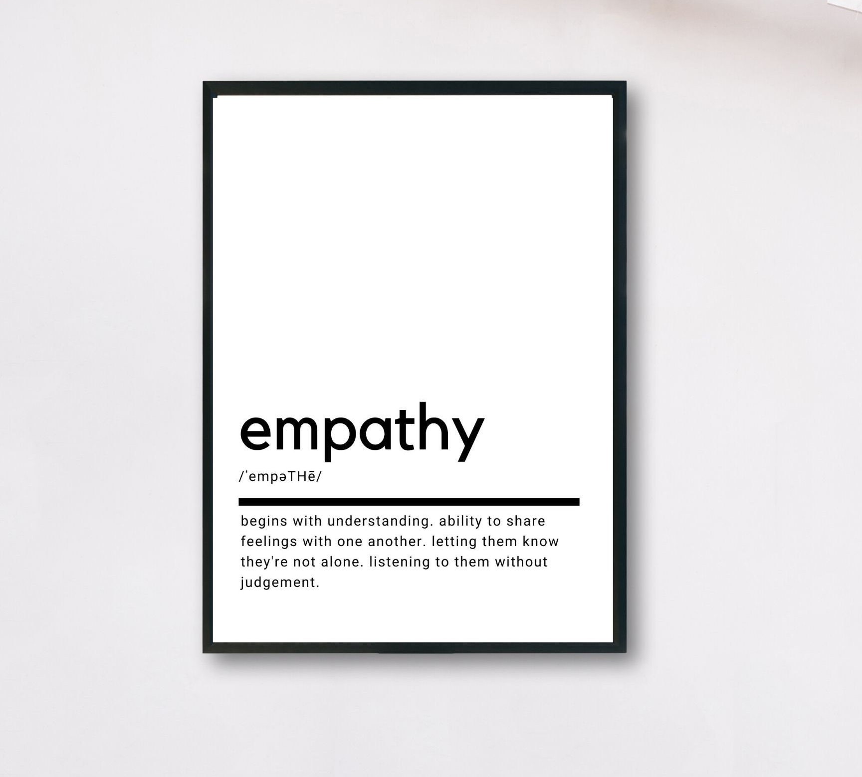 Empathy Definition Poster Wall Art Empathy Definition Feelings 