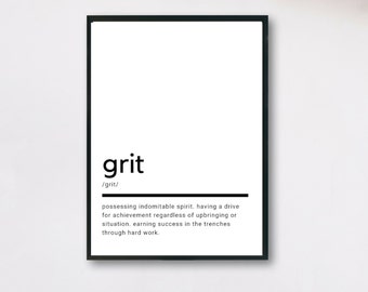 Grit Definition, Printable Wall Art, Grit Print, Grit Poster, Grit Quote, Grit Printable, Grit Lover Gift, Grit Wall Art, Wall Decor