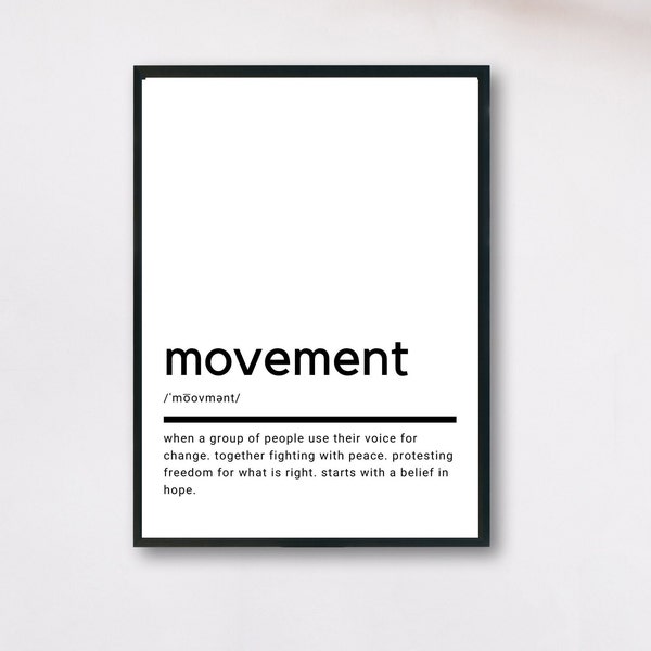 Movement Definition, Printable Wall Art, Movement Poster, Movement Quote, Movement Printable, Movement Wall Art, Wall Decor