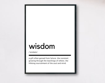 Wisdom Definition, Printable Wall Art, Wisdom Poster, Wisdom Quote, Wisdom Printable, Wisdom Gift, Wisdom Wall Art, Wall Decor
