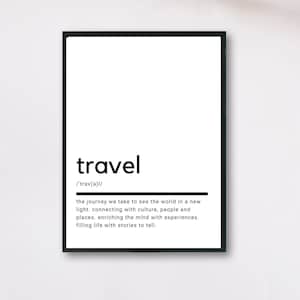Reise-Definition, druckbare Wandkunst, Reise Poster, Reise-Zitat, Reise druckbare, Reise-Liebhaber-Geschenk, Reise-Wand-Kunst, Wand-Dekor