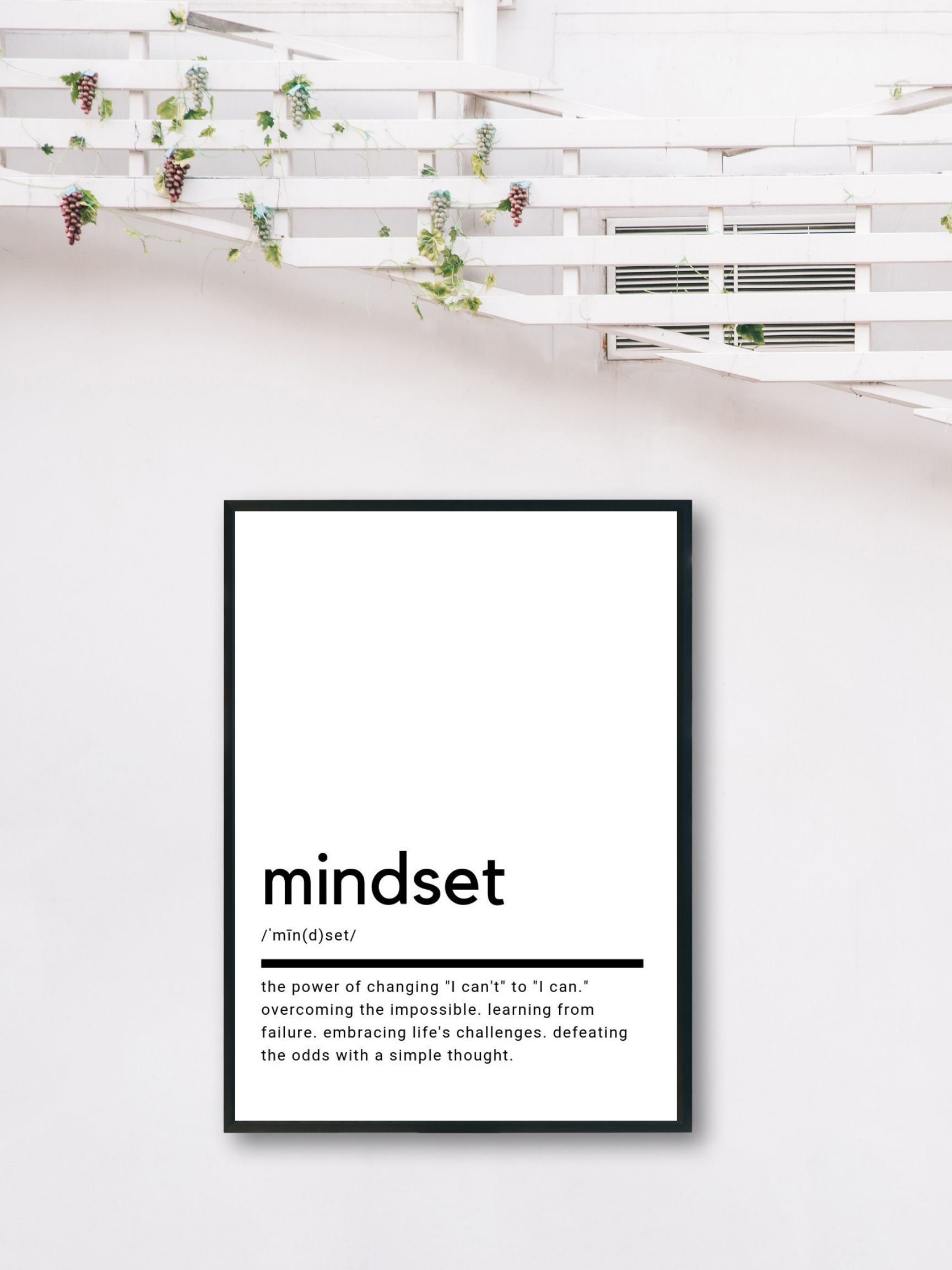 Mindset Definition Printable Wall Art Mindset Poster Etsy