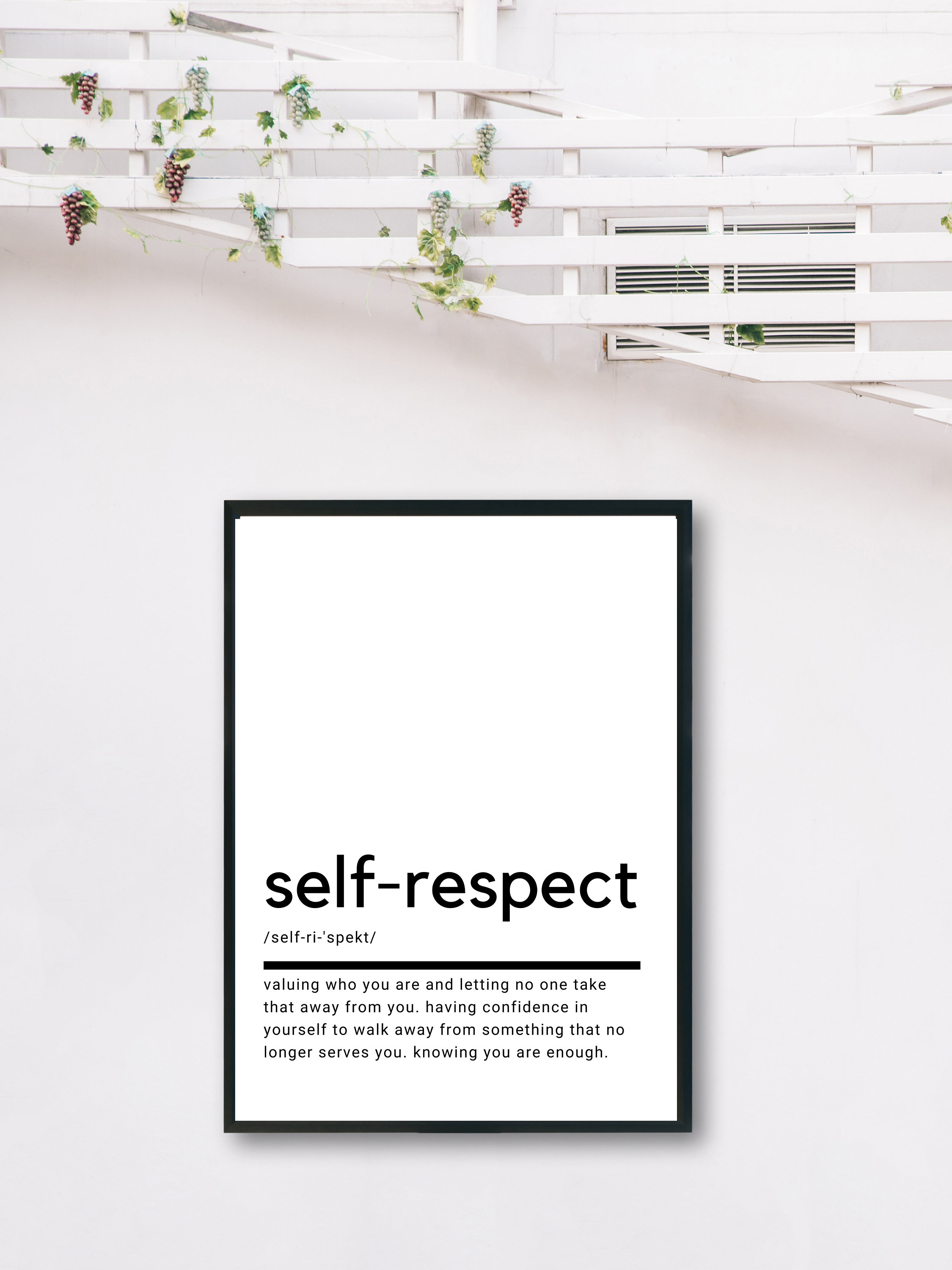 Selfrespect Definition Printable Wall Art Selfrespect Etsy