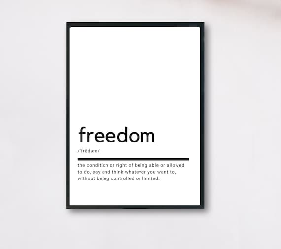 Freedom Definition Printable Wall Art Freedom Poster Etsy Australia