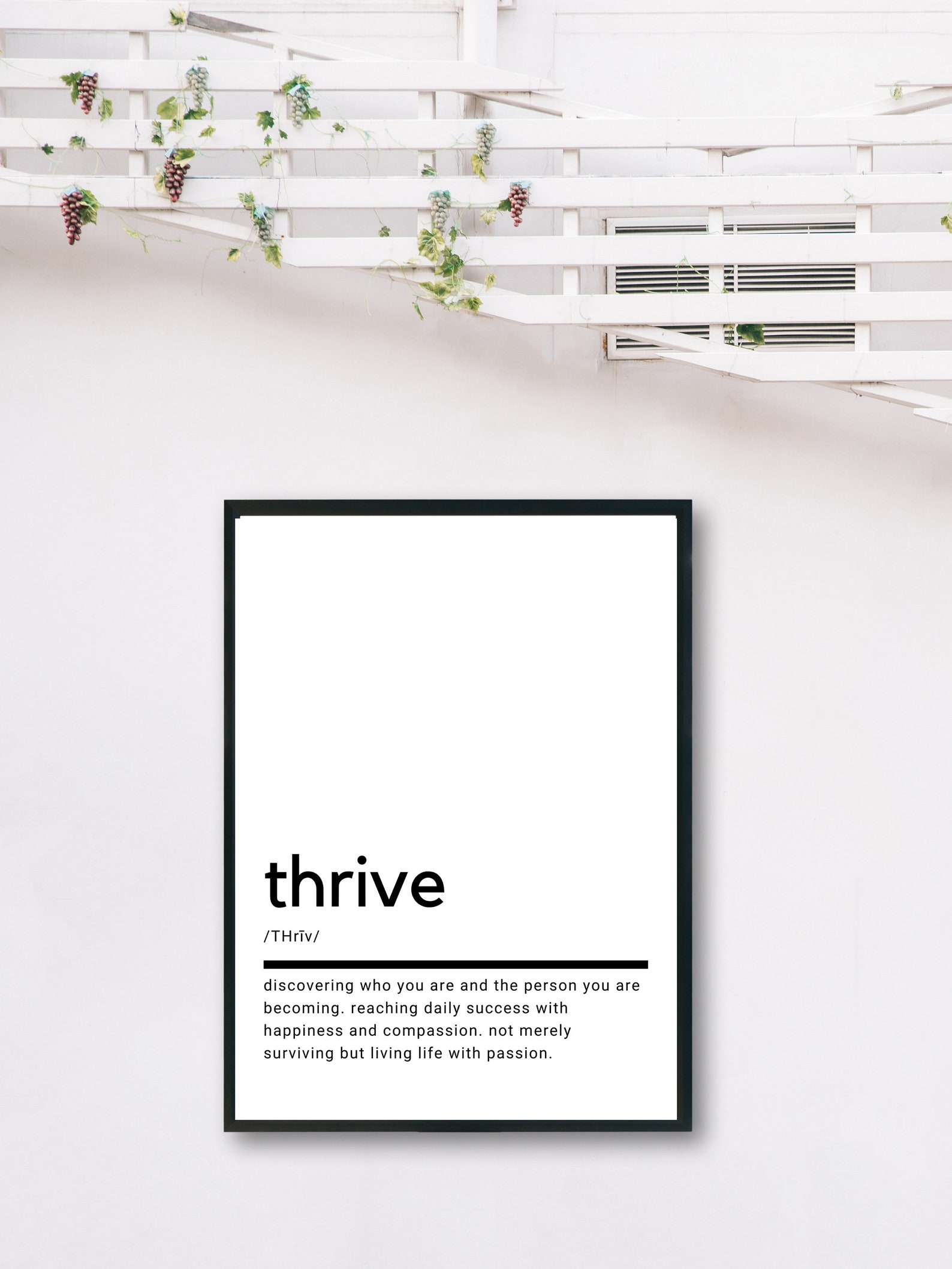 Thrive Definition Printable Wall Art Thrive Poster Thrive Etsy