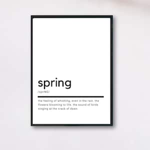 Spring Definition, Printable Wall Art, Spring Poster, Spring Quote, Spring Printable, Spring Lover Gift, Spring Wall Art, Wall Decor