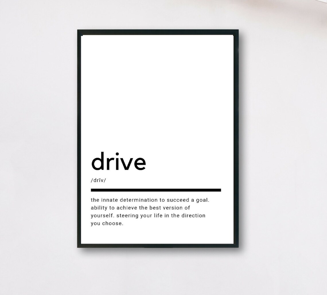 Drive Definition Printable Wall Art Drive Print Drive Etsy