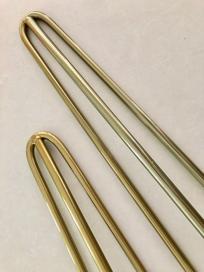 Hairpin Legs Set of 4 Polished Brass / Gold 2 & 3 Rod Etsy Australia