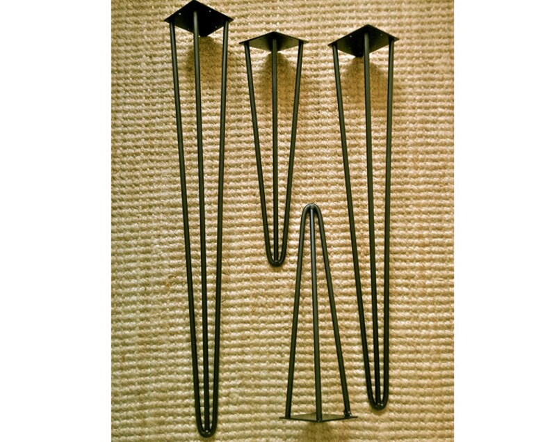 HAIRPIN LEGS 3 rod RAW finish Set of 4 250mm upto 1050mm Etsy