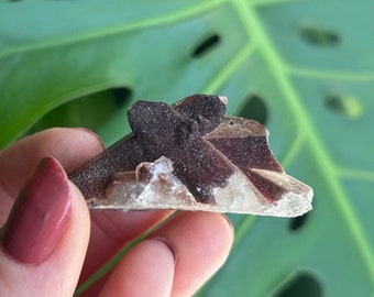 Burgundy Hematite Quartz Cluster with Iron Oxide. Beautiful crystal from Morocco.