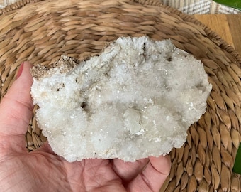 CALCITE and LAUMONTITE on QUARTZ cluster. Crystal pocket piece. Prospect Park, Nj.
