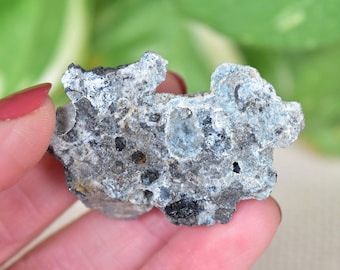 Crystalline blue HYDROZINCITE, Ternoite, and Dypingite specimen from Hettstedt, Germany.