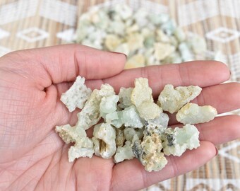 Raw PREHNITE crystal lot - Pieces and chips- XS. Rough chips and pieces. Upper New Street Quarry, Paterson, New Jersey, NJ.