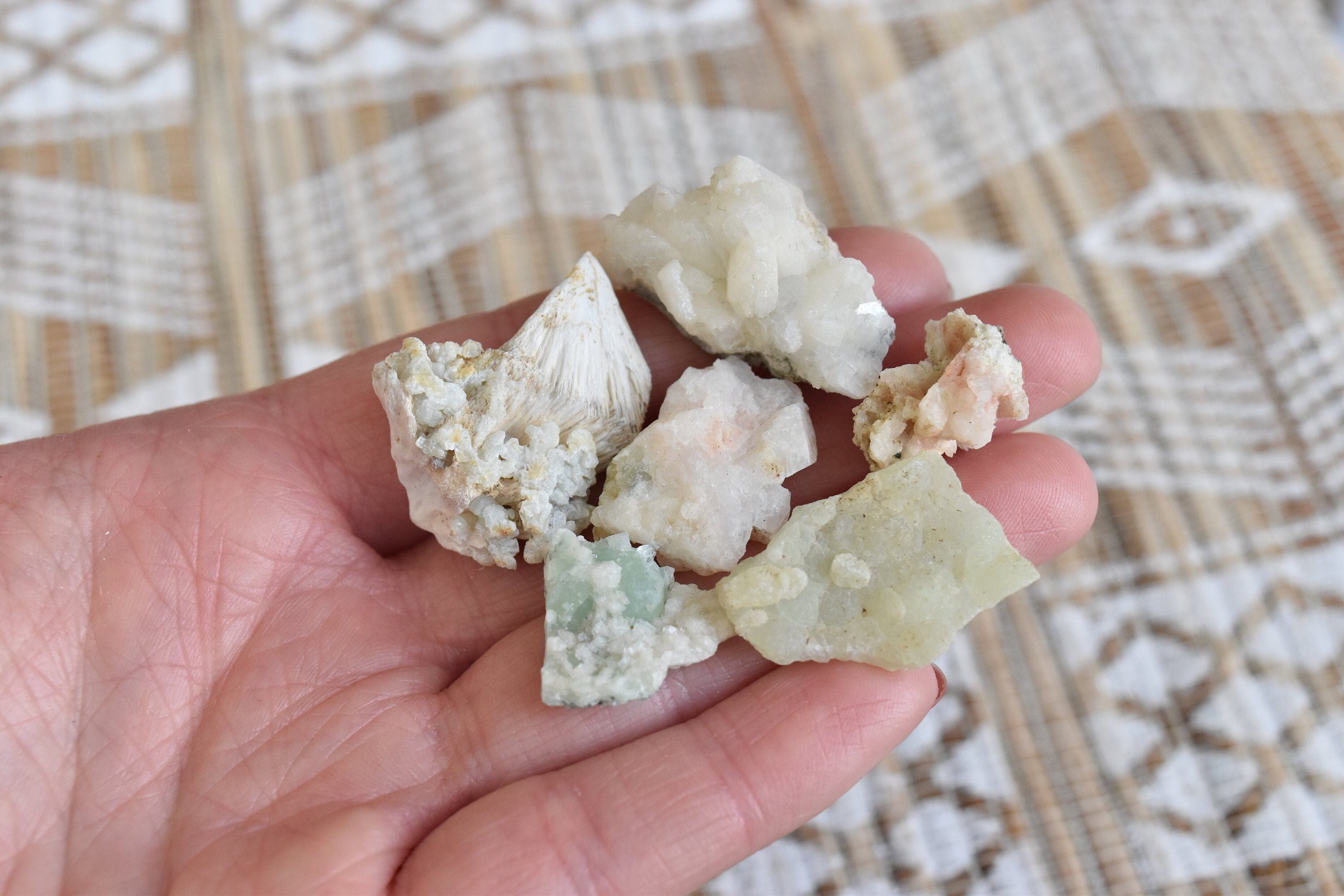 Mixed Crystal Lots from New Street Quarry - Small Raw pieces. Rough stone  chunks and pieces. New Street Quarry, Paterson, New Jersey, NJ.