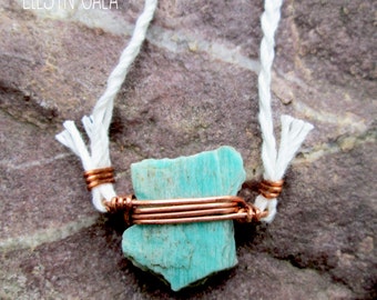 Amazonite wire wrapped necklace