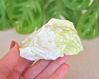 Banded Serpentinite - Yellow Green Serpentin-Jade - Rough/Raw Large piece from India - ET124