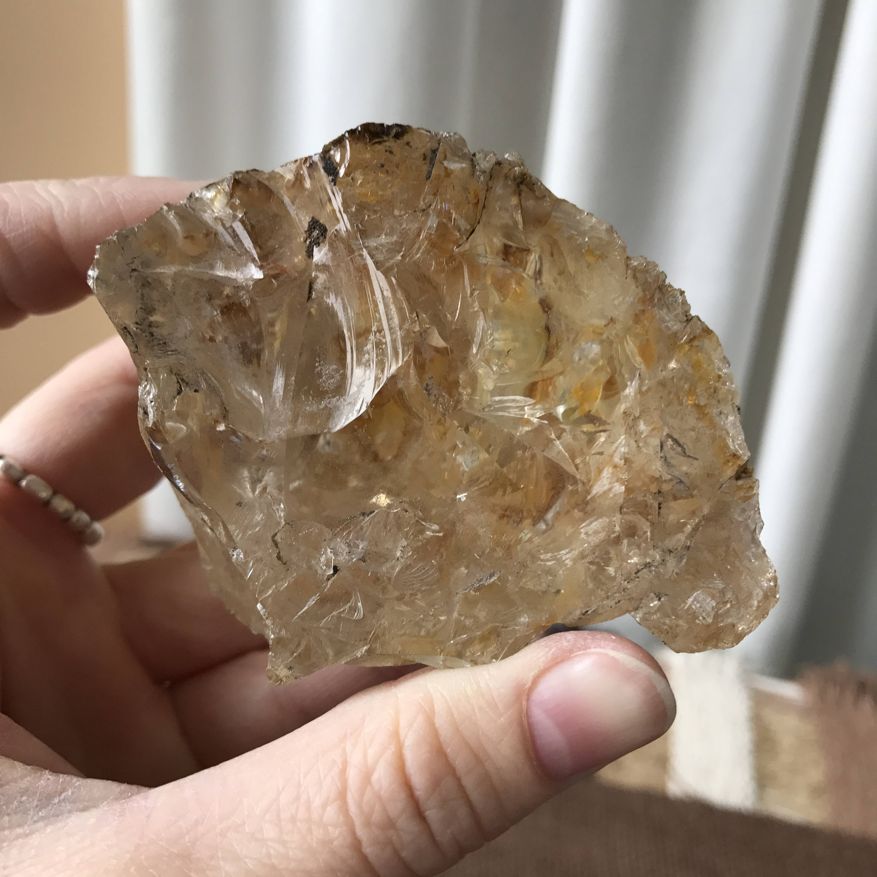 2 ROUGH QUARTZ chunks. One smokey quartz piece and one clear quartz