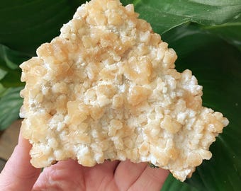 Big Peach Heulandite crystal cluster. Beautiful crystal cluster from India. Rough Zeolite crystal specimen - ET124