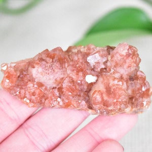 Red Quartz Crystal Cluster from Morocco. Hematite included specimen. Beautiful and natural crystal cluster.