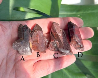 ONE Red Hematite Included Quartz Cluster with Iron Oxide. Beautiful crystal from Morocco.