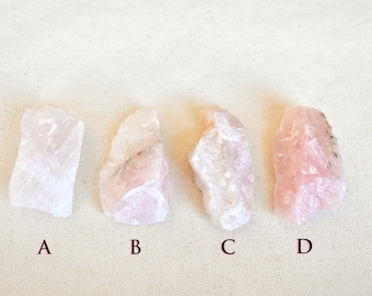 Raw rose quartz crystal. Small/Medium size cabinet piece. Natural pink crystal chunk - ET122