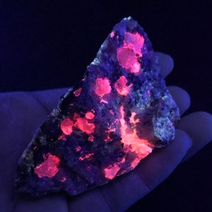 TUGTUPITE &quot;FANTASY ROCK!&quot; Sodalite, Chkalovite, analcime, Uranyl Ion, and Arfvedsonite. Rare Fluorescent! Ilimaussaq Greenland