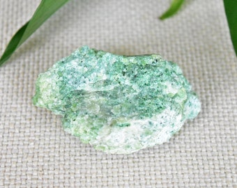 Large Chrome VESUVIANITE IDOCRASE Crystal Cluster from Jeffrey Mine, Quebec, Canada. Rare Deep Green Gemstone