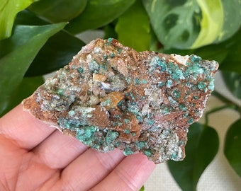 ROSASITE, DOLOMITE, Galena, and GYPSUM. Raw/Rough crystal cluster from Morocco.