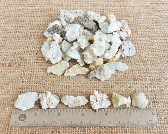 Raw PREHNITE crystal pieces - Small. Rough stone chunks and pieces. Upper New Street Quarry, Paterson, New Jersey, NJ.