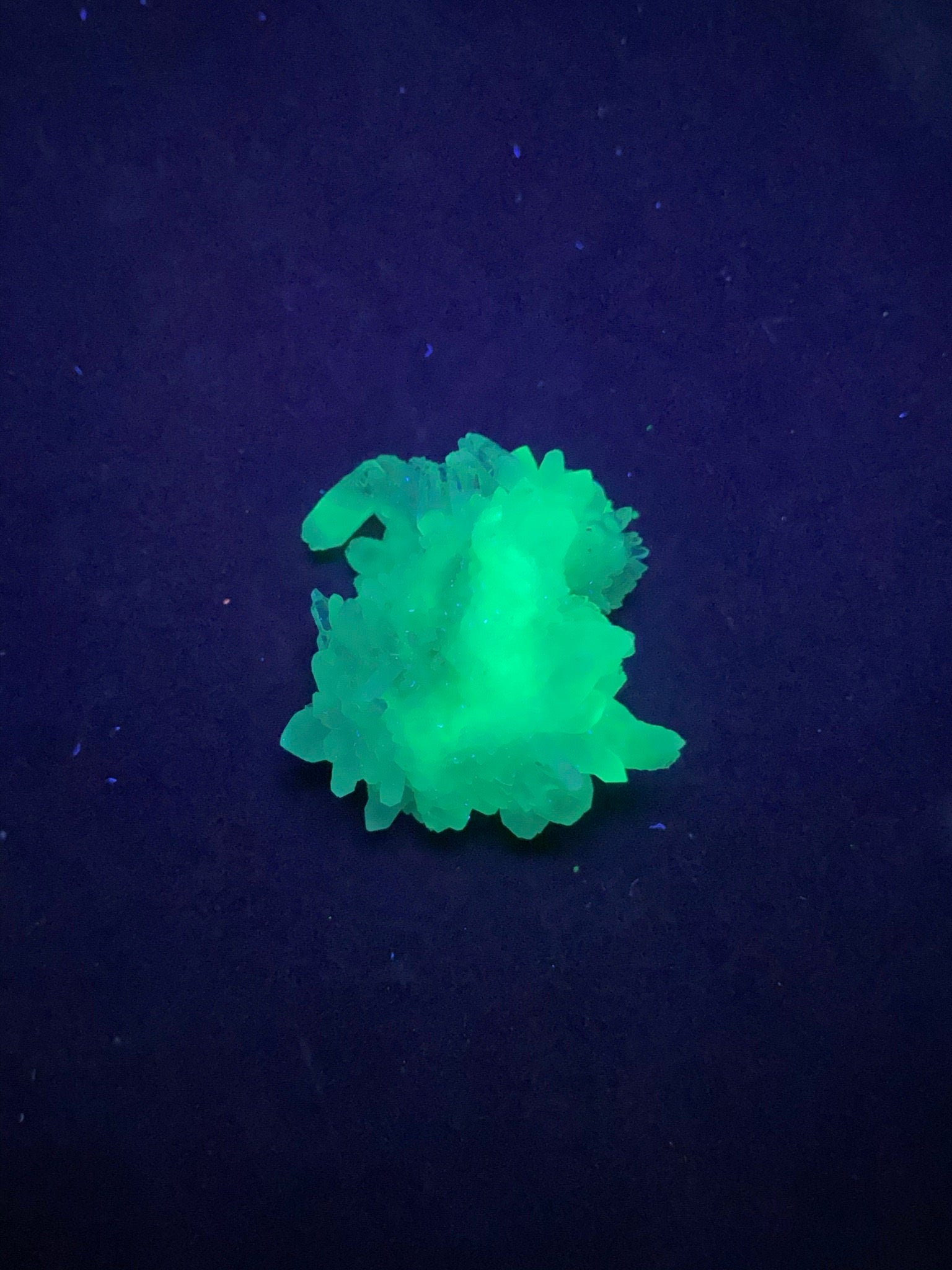 FLUORESCENT DUGWAY FlOWER Quartz cluster Rare druzy chalcedony and
