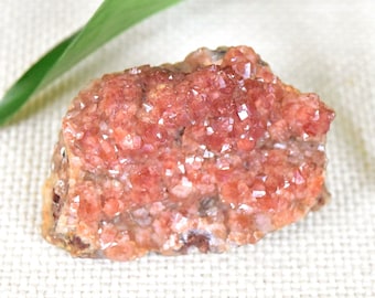 Red Quartz Crystal Cluster from Morocco. Hematite included specimen. Beautiful and natural crystal cluster - ET126