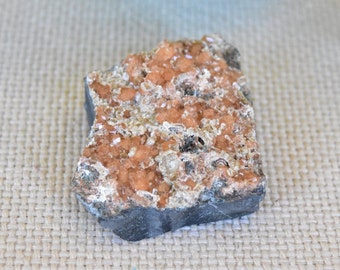 Stilbite and Peach Chabazite Crystal Cluster. Moore Quarry, Mercer Co., New Jersey.