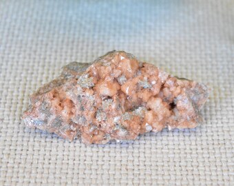 Natrolite and Peach Chabazite Crystal Cluster. Moore Quarry, Mercer Co., New Jersey.