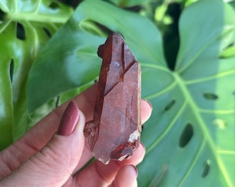 Red Hematite Quartz Cluster. Beautiful crystal from Morocco