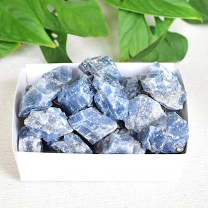 UN cristal bleu de calcite. Originaire de Chihuahua, au Mexique. Environ 0,75&quot; à 1&quot; chacun.