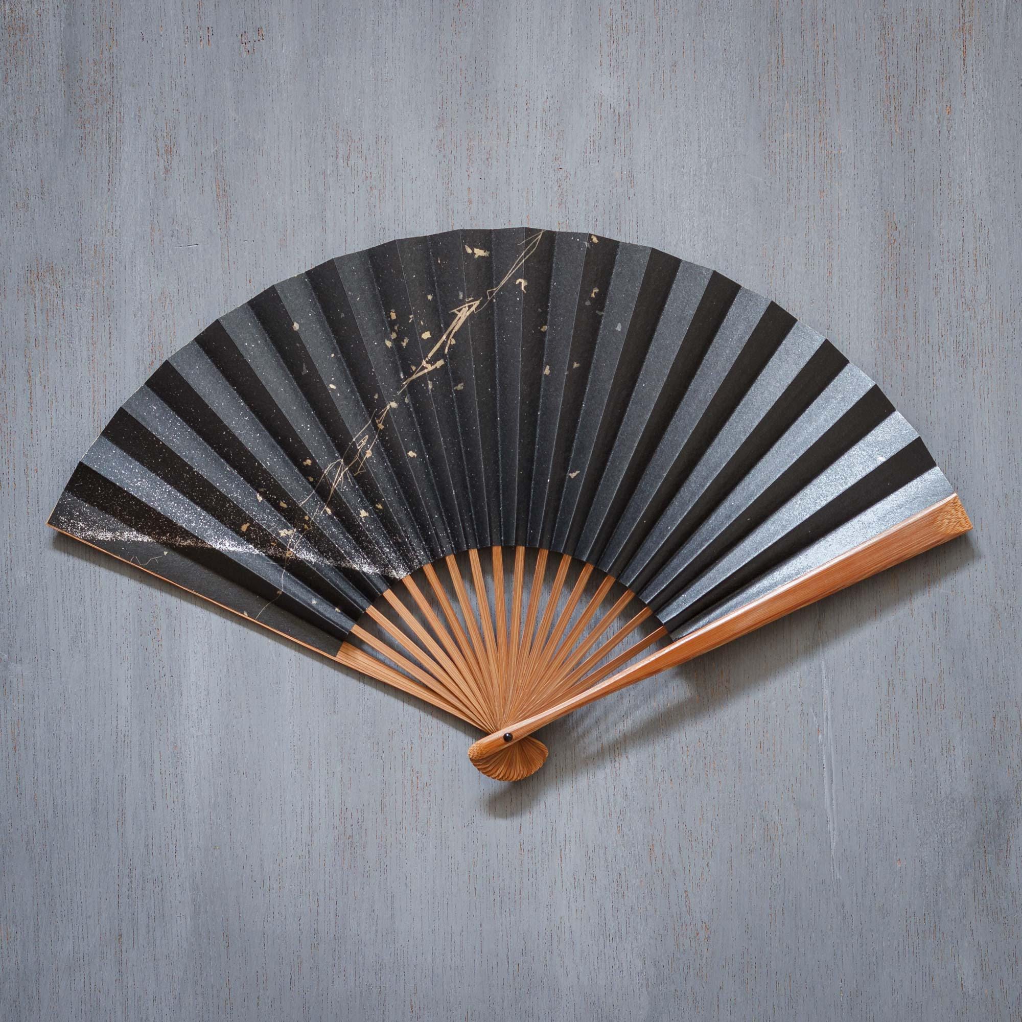 Japanese Folding Fan Kyo-sensu: Tea Ceremony Fan Black Susudake