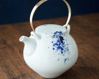 Teapot Blue Ink Spray Large - Risogama