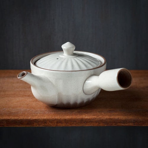 Kyusu Teapot KIKU White Nankei Pottery Etsy
