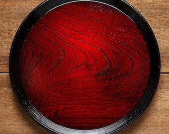 Obon Tray TAMABUCHI Urushi Lacquer 30cm - Gato Mikio